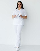 Медицинский костюм женский Топаз белый +SIZE